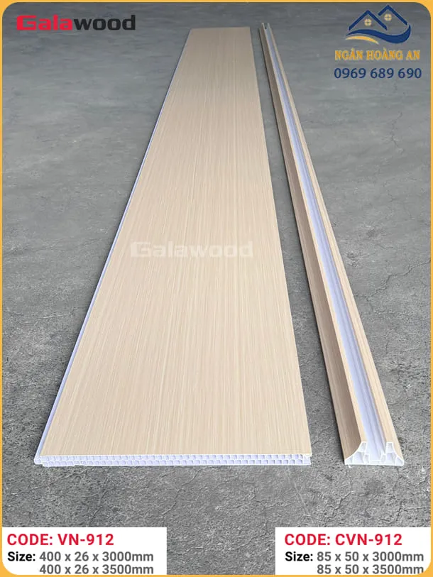 Tấm Vách Ngăn 2 Mặt PVC Giả Gỗ Galawood VN-912X3M5